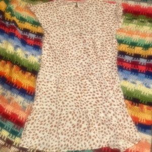 C+D+M White Cheetah Print Dress nwt boutique brand ruffle sleeve